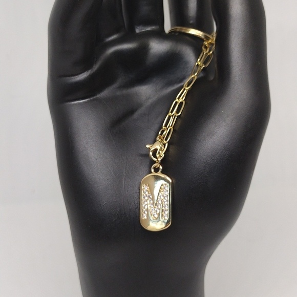 None Accessories - Elegant Gold Keychain with Stylish ‘M’ Pendant – Perfect Gift